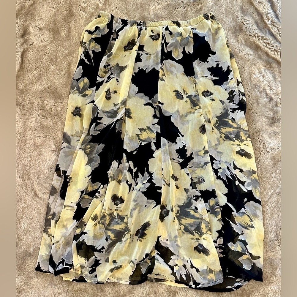 Floral Black and Yellow Skirt​​​